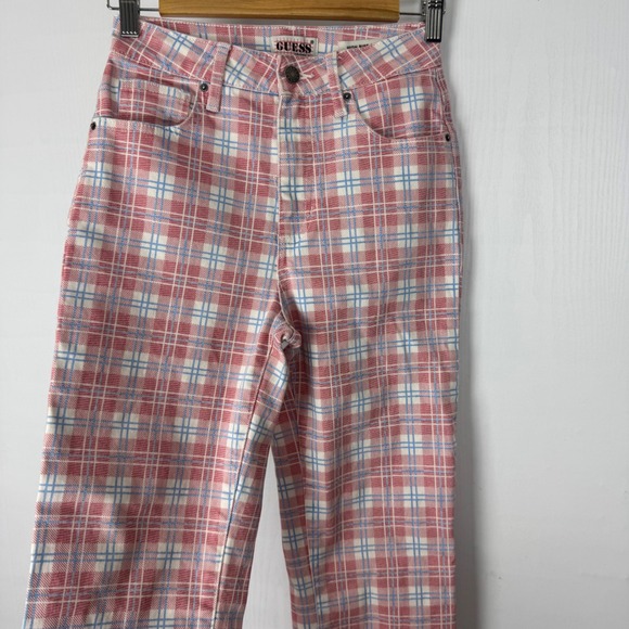 Guess Originals Womens Plaid High Rise Straight Leg Jeans Size 24 - Picture 4 of 13
